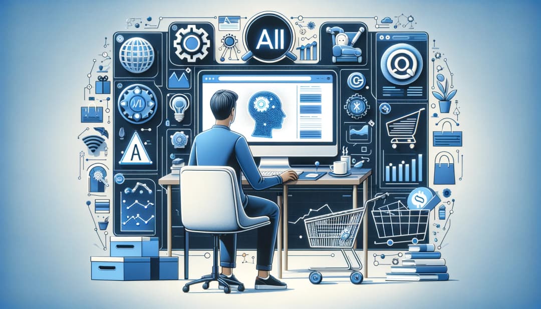 छवि का चित्रण - एआई और ईकॉमर्स